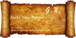 Gyöngy Manna névjegykártya